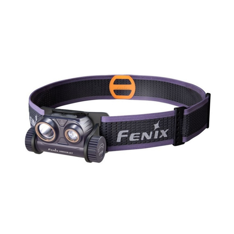 Фонарь налобный для бега Fenix HM65RDTPUR, фиолетовый 1300 люмен