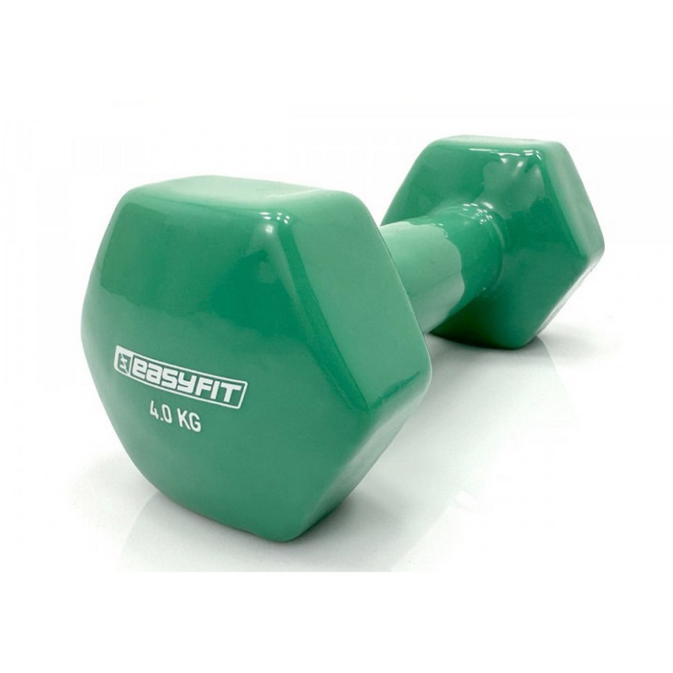 Гантель для фитнеса с виниловым покрытием EasyFit EF-0040-G, зеленая 4.0 кг