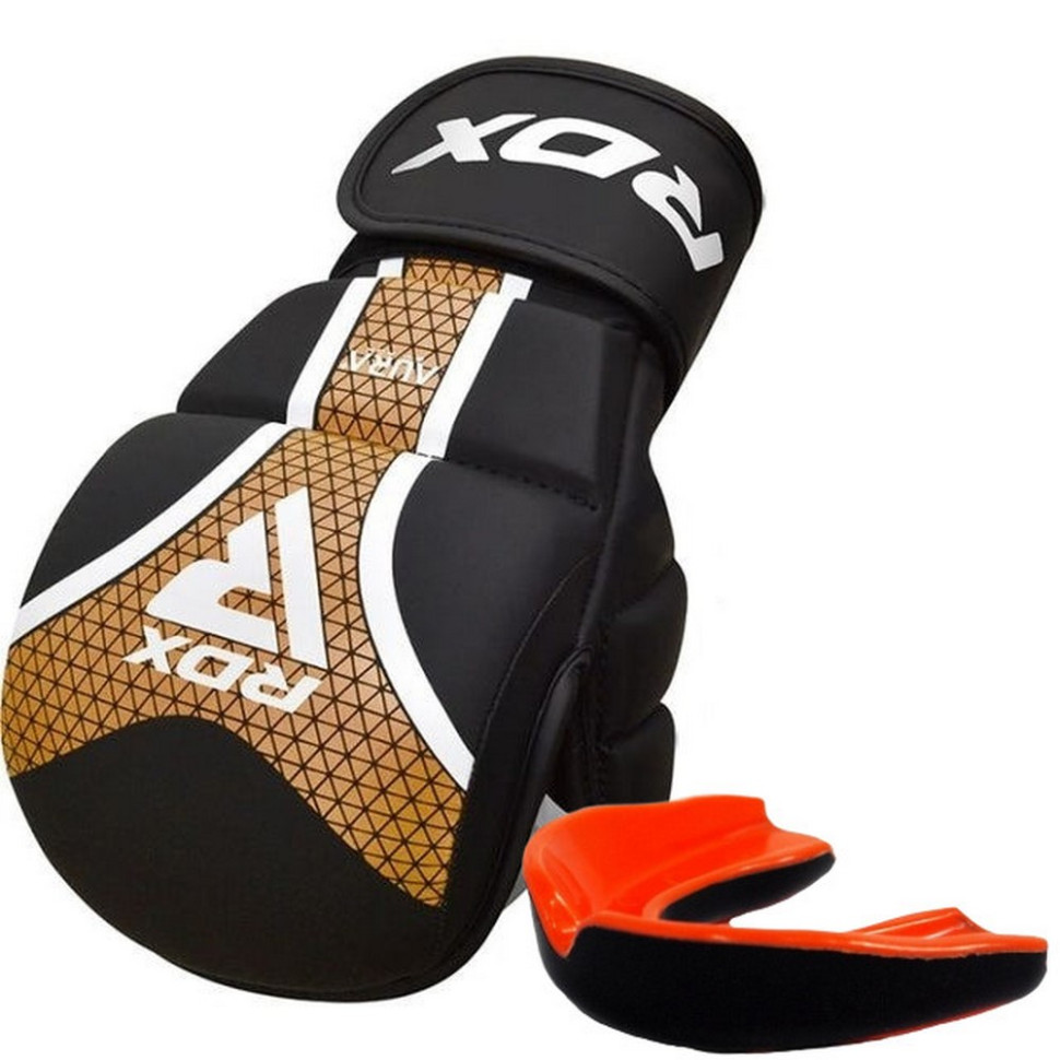 Перчатки для ММА SHOOTER AURA PLUS T-17 RDX Inc Limited GSR-T17BGL-L+ Black Golden, L (капа в комплекте)