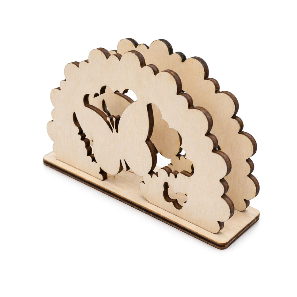 Серветниця для декупажу Метелики Bambi SL-056 натуральна фанера 12х8 см