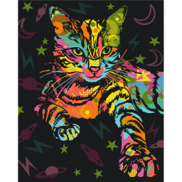 Картина за номерами "Космічний кіт" Brushme BS51365, 40х50 см