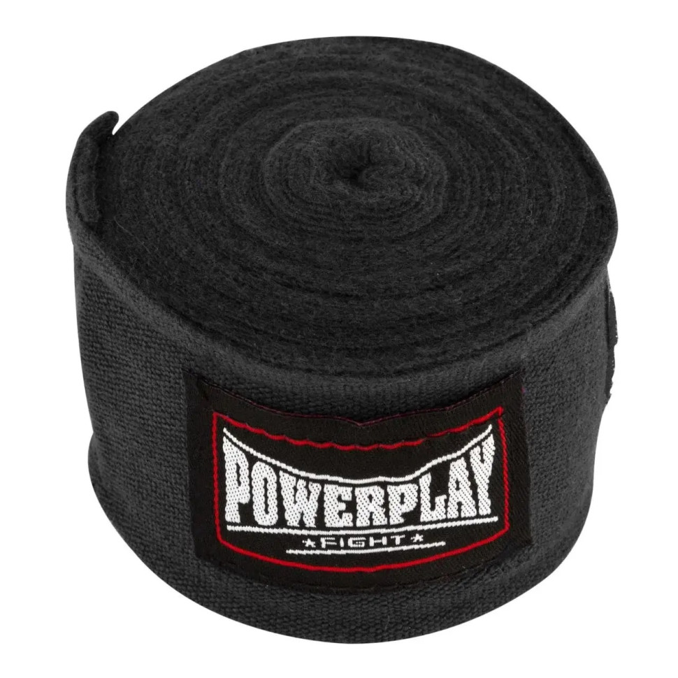 Бинти для боксу PowerPlay PP_3046_4m_Black, Чорні (4м)