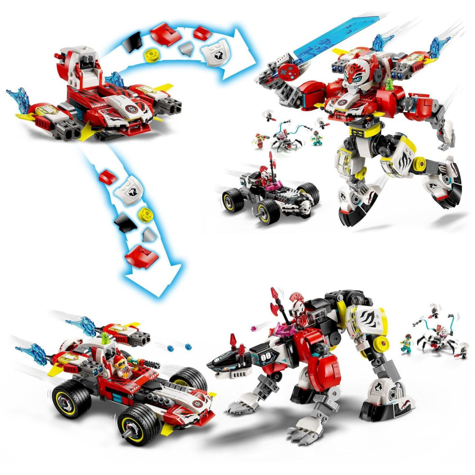Конструктор LEGO DREAMZzz Робот-тигр Купера и Хот-род авто Зеро 71497, 1006 деталей