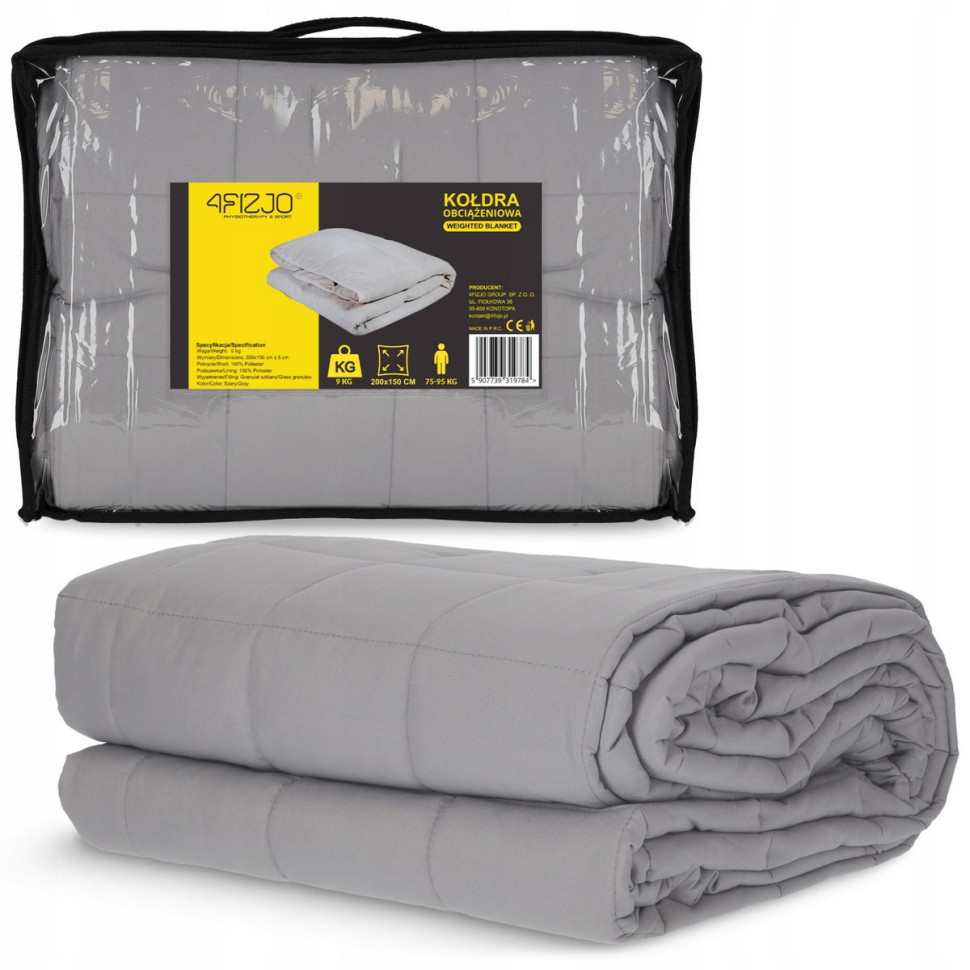 Ковдра обтяжена 4FIZJO P-5907739319807 Grey 9 кг 150 x 200 см 