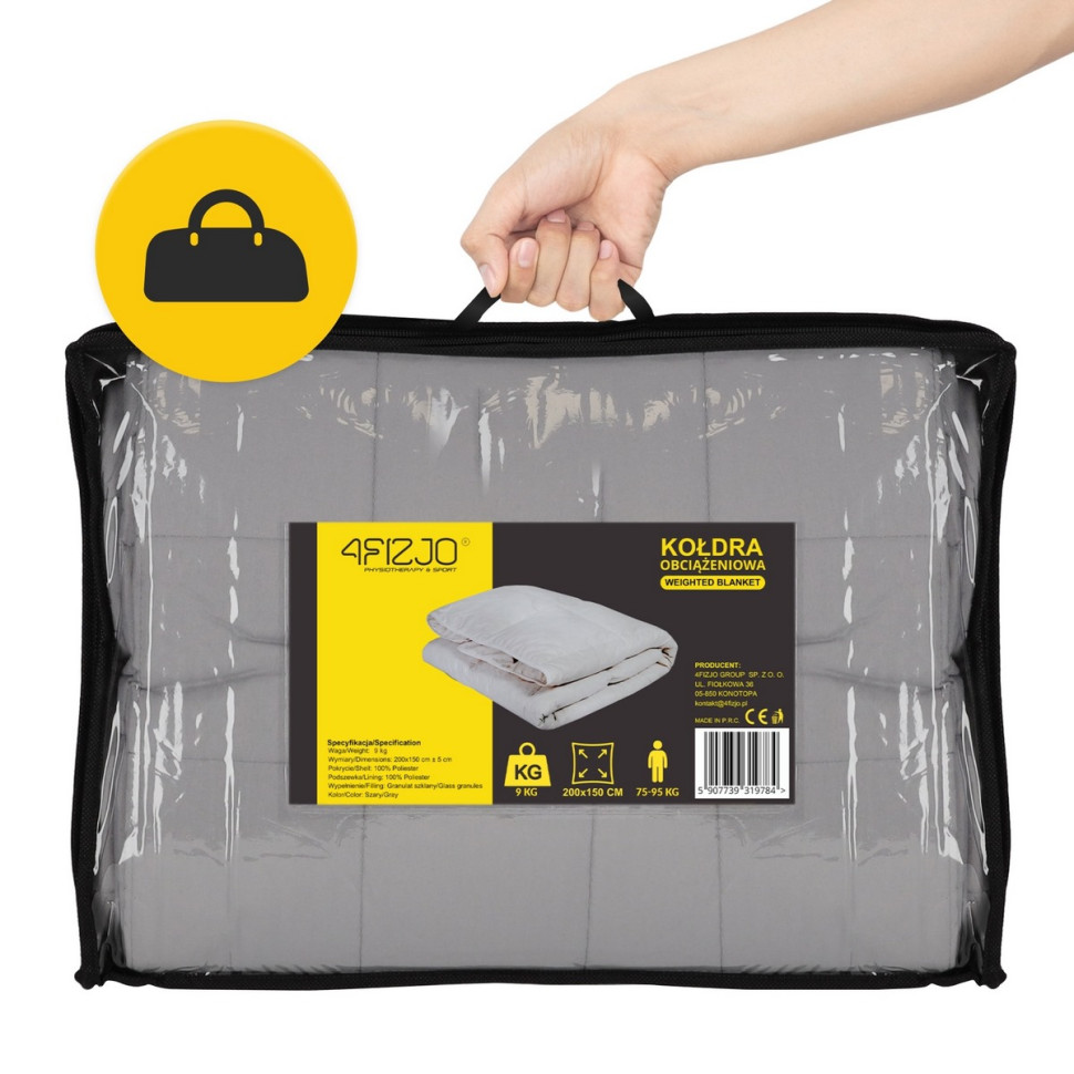 Ковдра обтяжена 4FIZJO P-5907739319807 Grey 9 кг 150 x 200 см 