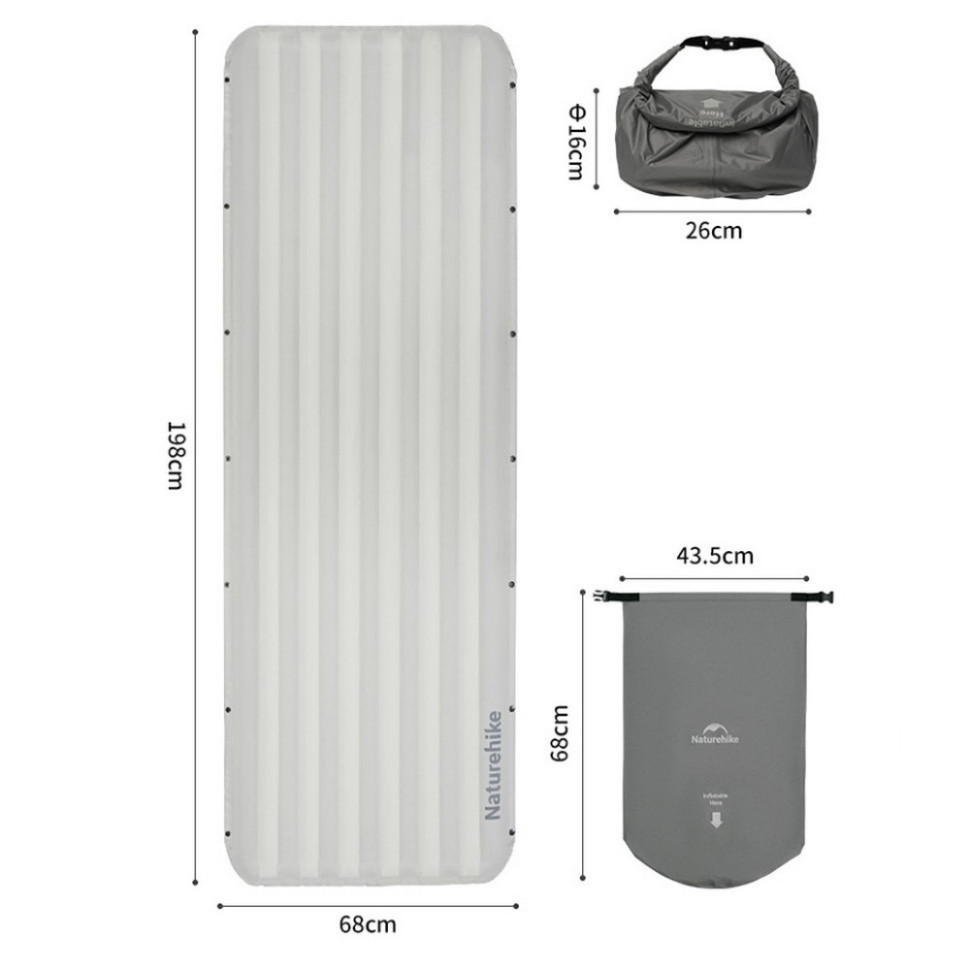Матрац надувний односпальний CNK2450WS034 Naturehike 6975641888048, 95 мм