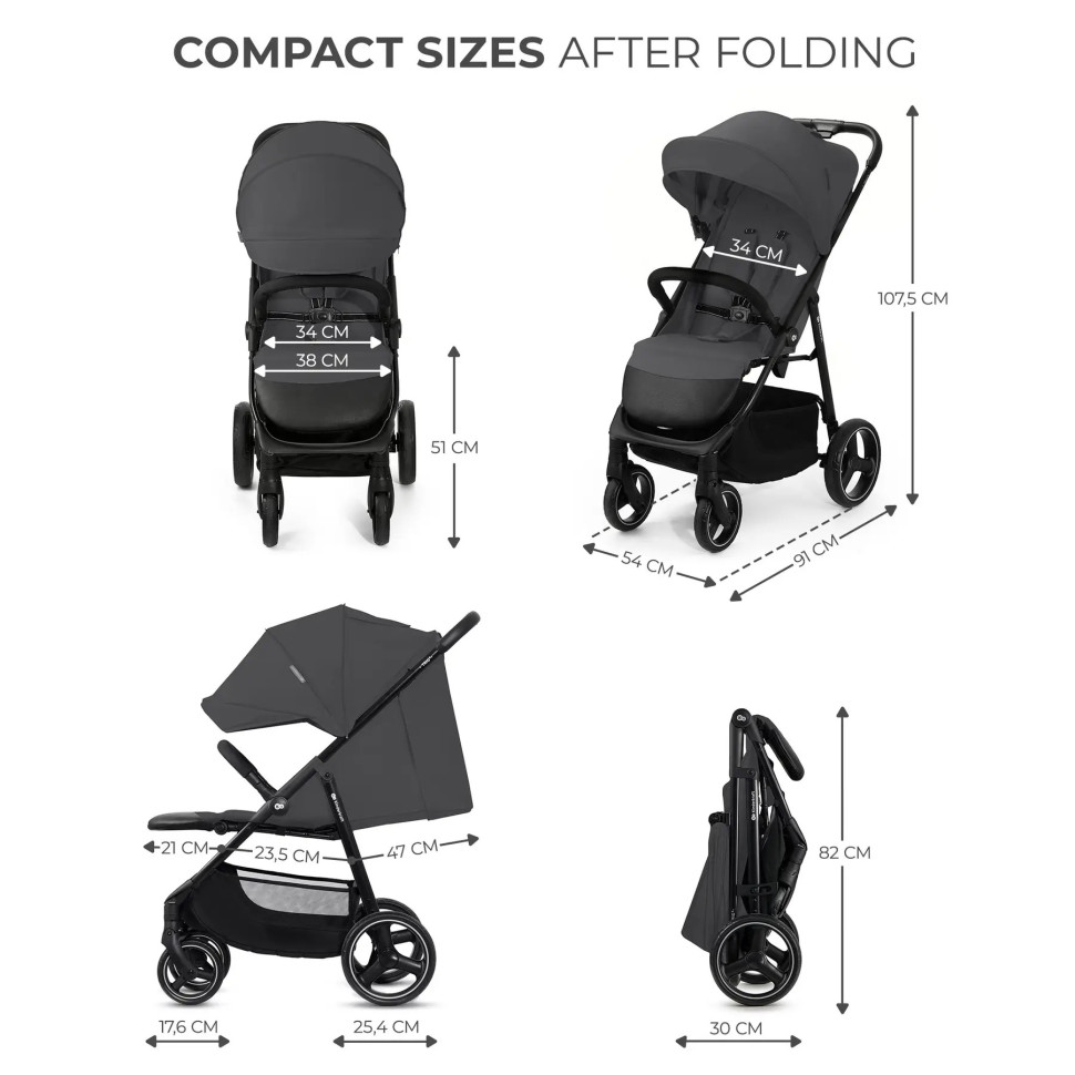 Прогулочная детская коляска Trig 3 Granite Grey Kinderkraft KSTRIG03GRY0000