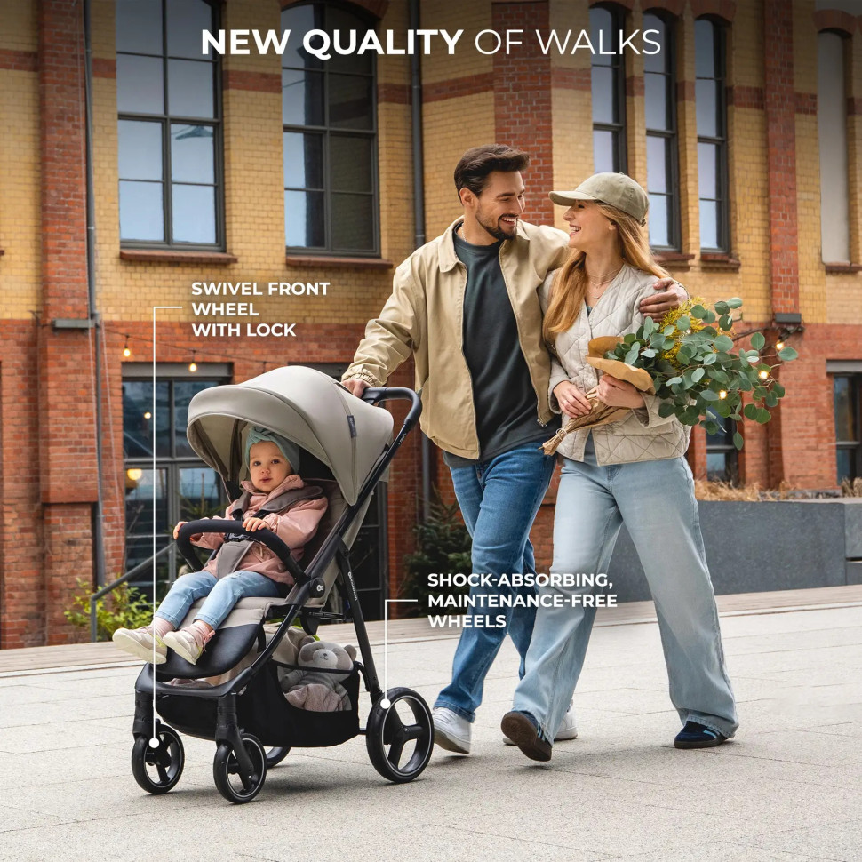 Прогулочная детская коляска Trig 3 Granite Grey Kinderkraft KSTRIG03GRY0000