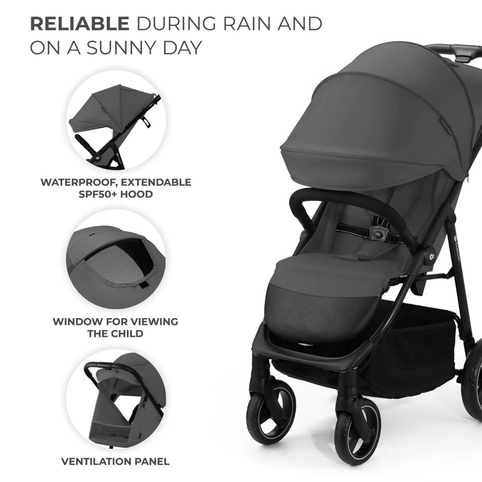 Прогулочная детская коляска Trig 3 Granite Grey Kinderkraft KSTRIG03GRY0000