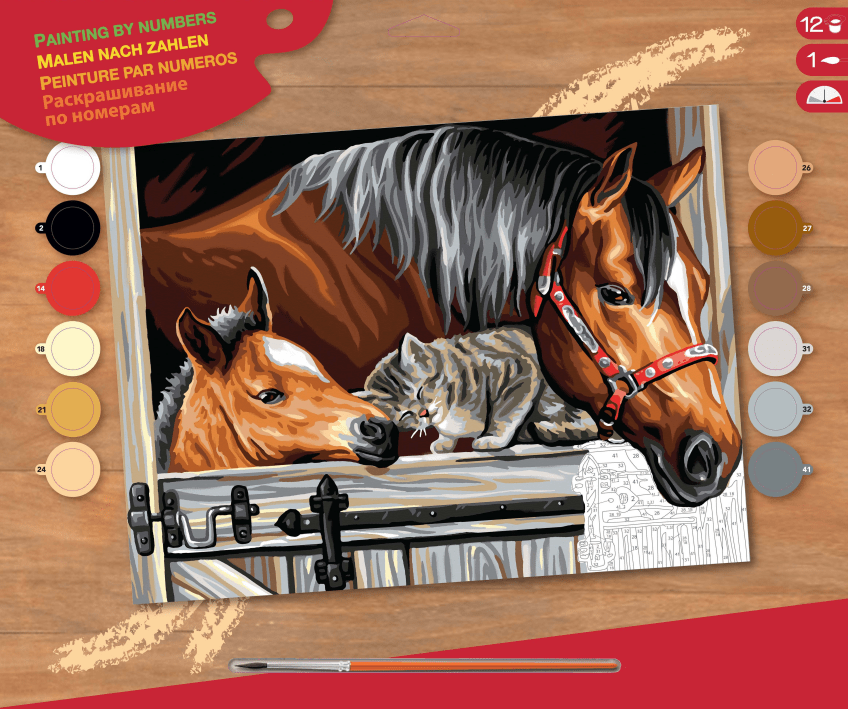 Набір для творчості Sequin Art PAINTING BY NUMBERS SENIOR Stable Dooor Trio SA1523