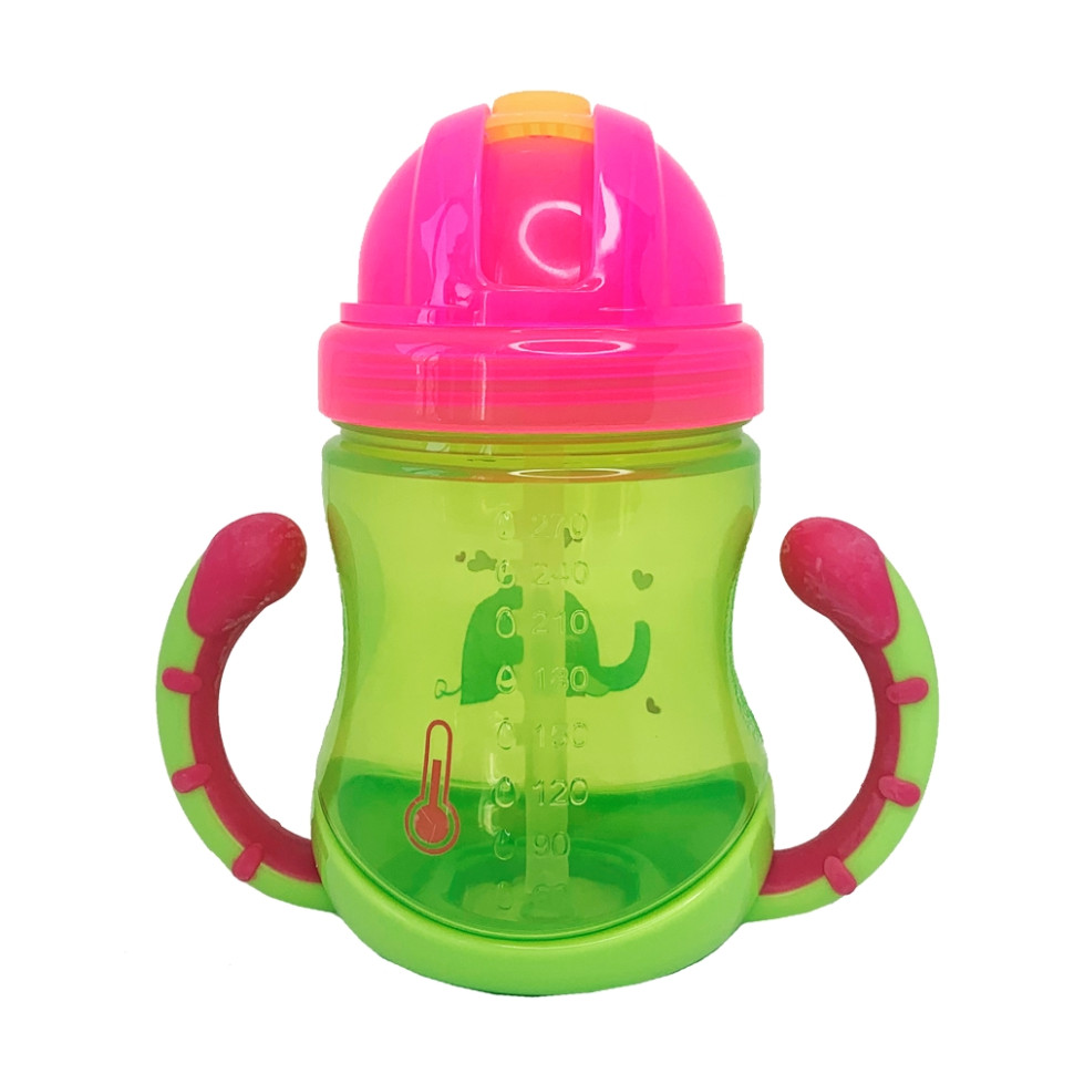 Поільник дитячий з трубочкою Неон Mega Zayka MGZ-0300(Lime) 270 мл