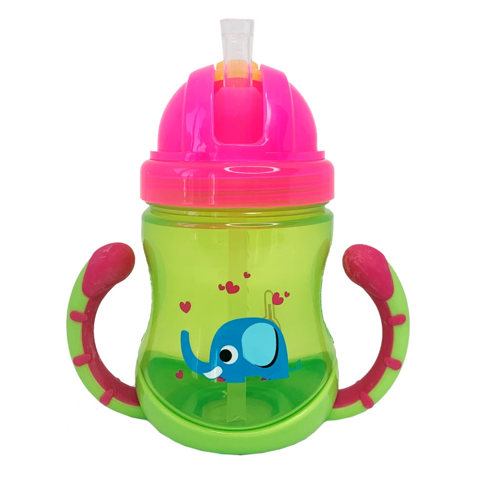 Поільник дитячий з трубочкою Неон Mega Zayka MGZ-0300(Lime) 270 мл