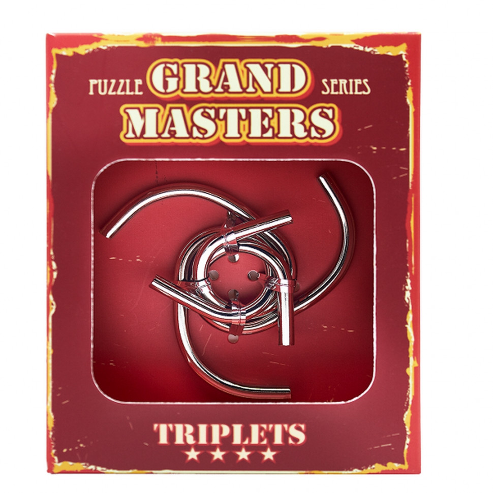 Grand Master Puzzles TRIPLETS red | Головоломка металева 473253
