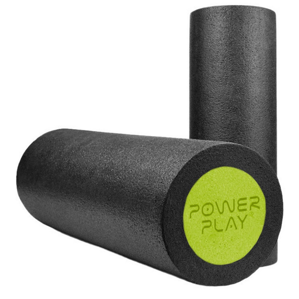 Масажний ролик (ролер) гладкий Fitness Roller PowerPlay PP_4021_BL/Green_(45*15) 45 х 15 см