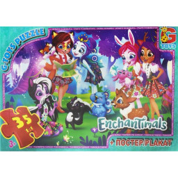 Детский пазл "Enchantimals" G-Toys EA200 плакат 35 элементов