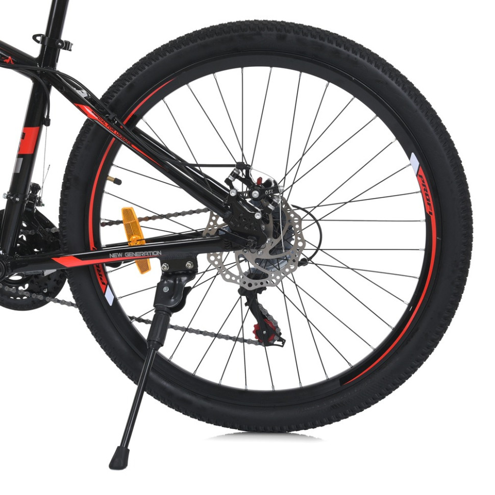 Велосипед PROF1 MTB2602-2, 26 дюймов, алюминиевая рама 13 Shimano 21SP черно-красный