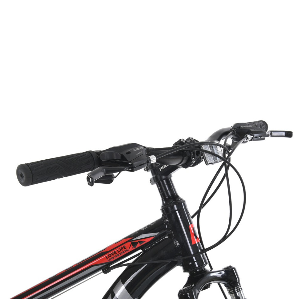 Велосипед PROF1 MTB2602-2, 26 дюймов, алюминиевая рама 13 Shimano 21SP черно-красный