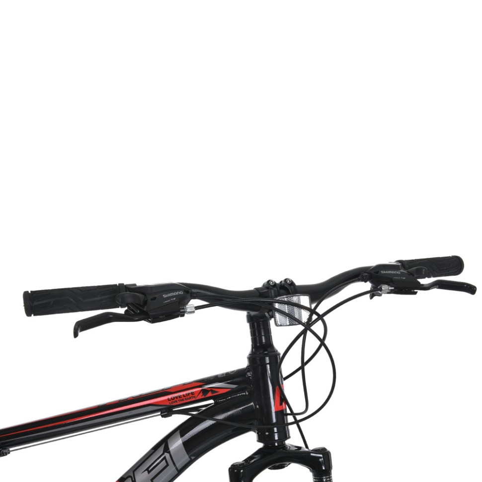 Велосипед PROF1 MTB2602-2, 26 дюймов, алюминиевая рама 13 Shimano 21SP черно-красный