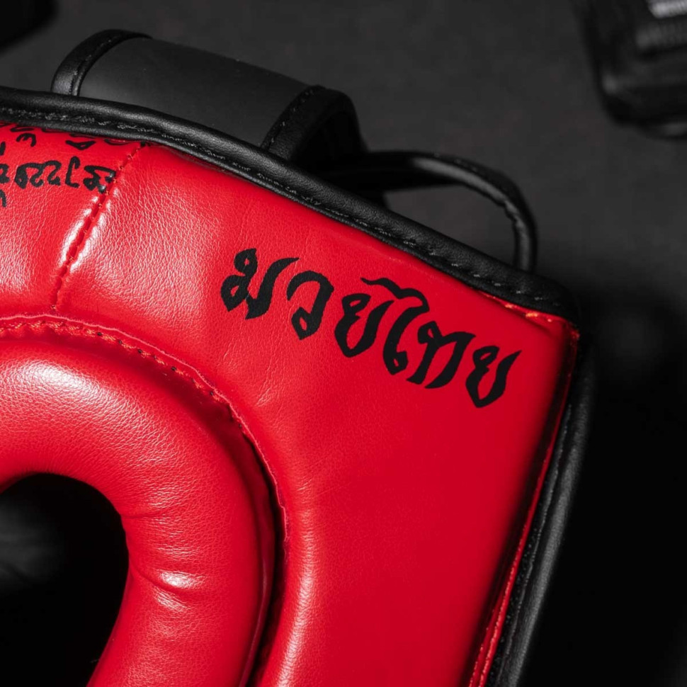 Боксерский шлем Muay Thai Full Face Phantom PHHG2682 Red (капа в подарок)