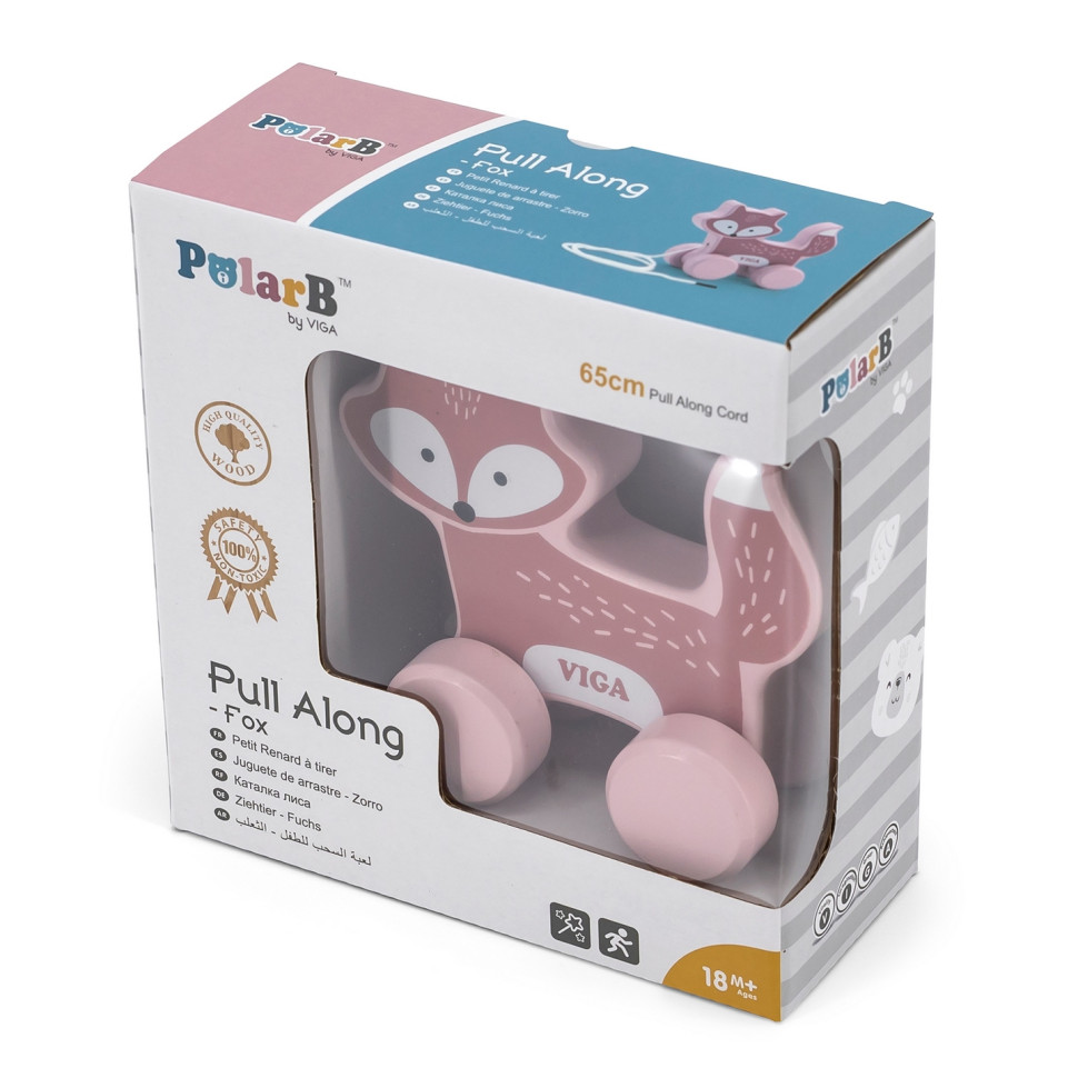 Дерев'яна каталка Лисичка Viga Toys PolarB 44002 зі шнурком