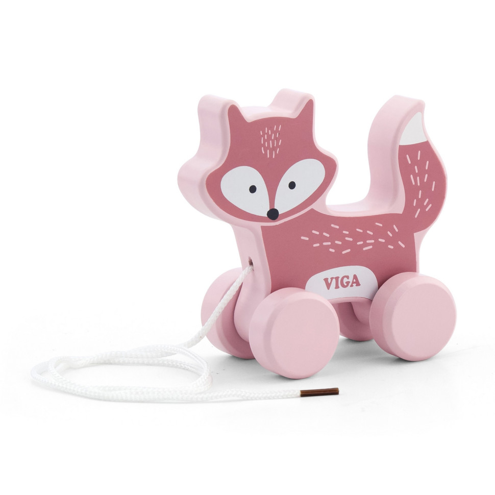 Дерев'яна каталка Лисичка Viga Toys PolarB 44002 зі шнурком