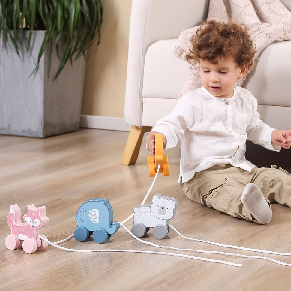 Дерев'яна каталка Лисичка Viga Toys PolarB 44002 зі шнурком