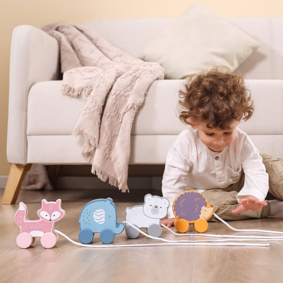 Дерев'яна каталка Лисичка Viga Toys PolarB 44002 зі шнурком