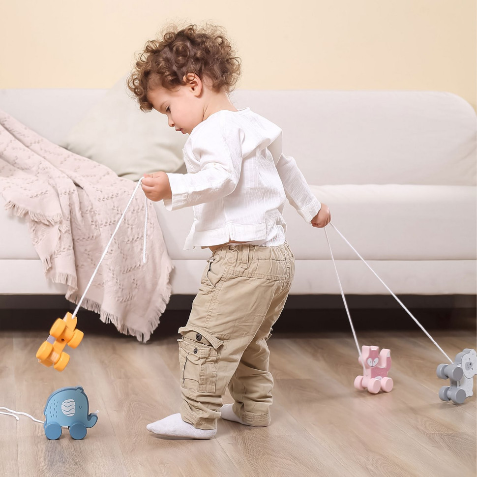 Дерев'яна каталка Лисичка Viga Toys PolarB 44002 зі шнурком