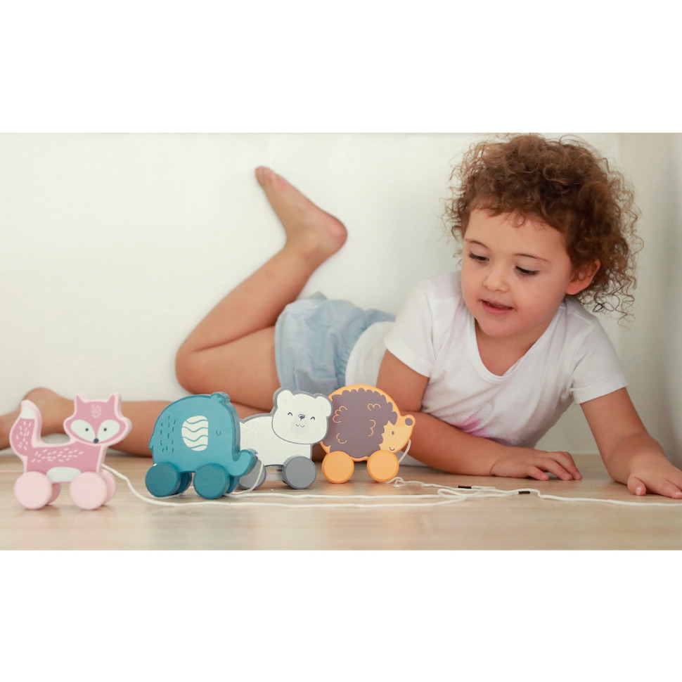Дерев'яна каталка Лисичка Viga Toys PolarB 44002 зі шнурком
