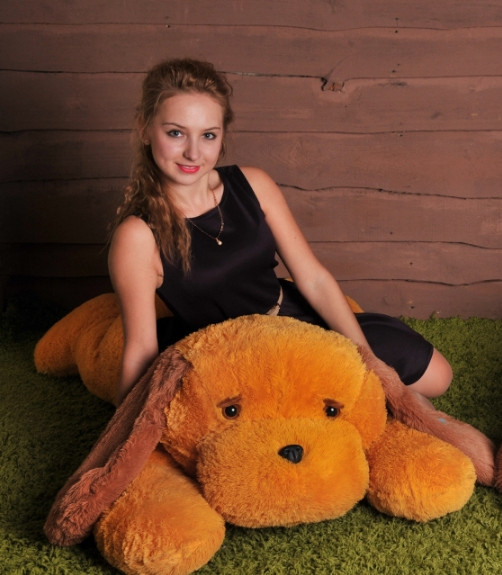 Мягкая игрушка Alina Toys большая собака Тузик 140 см медовый 5784663ALN