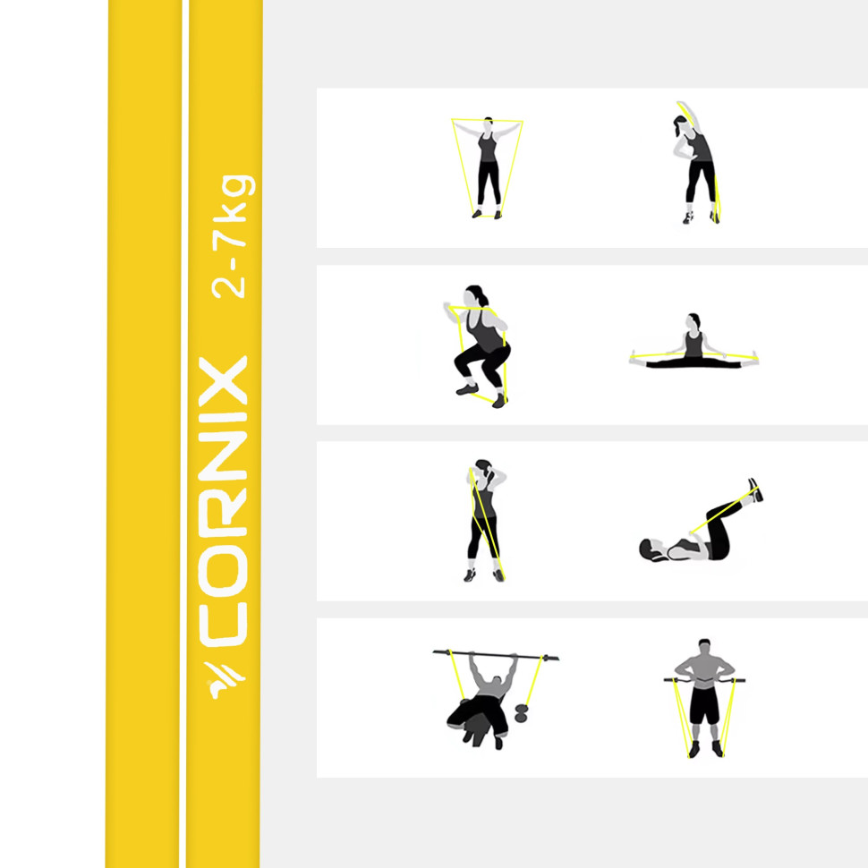 Эспандер-петля (резинка для фитнеса и спорта) Power Band Cornix XR-0057, 2-7 кг 6,4 мм