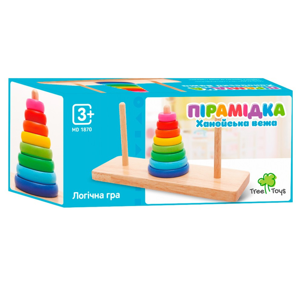 Деревянная игрушка Пирамидка Limo Toy MD 1870, 8 колец