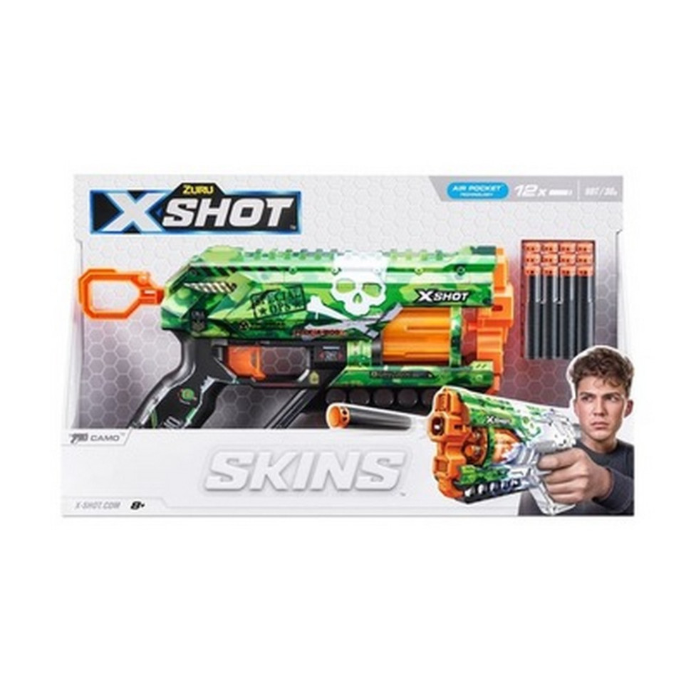 Скорострельный бластер X-SHOT 36561H Skins Griefer Camo (12 патронов)