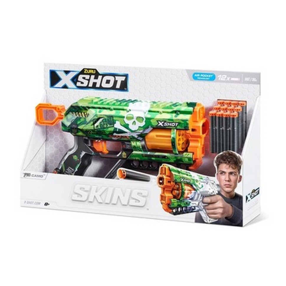 Скорострельный бластер X-SHOT 36561H Skins Griefer Camo (12 патронов)