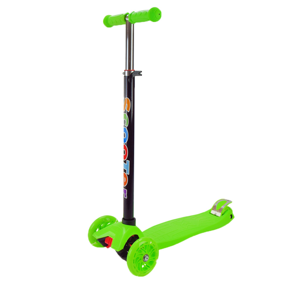Самокат дитячий 3-х колісний Scooter Maxi Bambi SC2401(Green) колеса що світяться, зелений