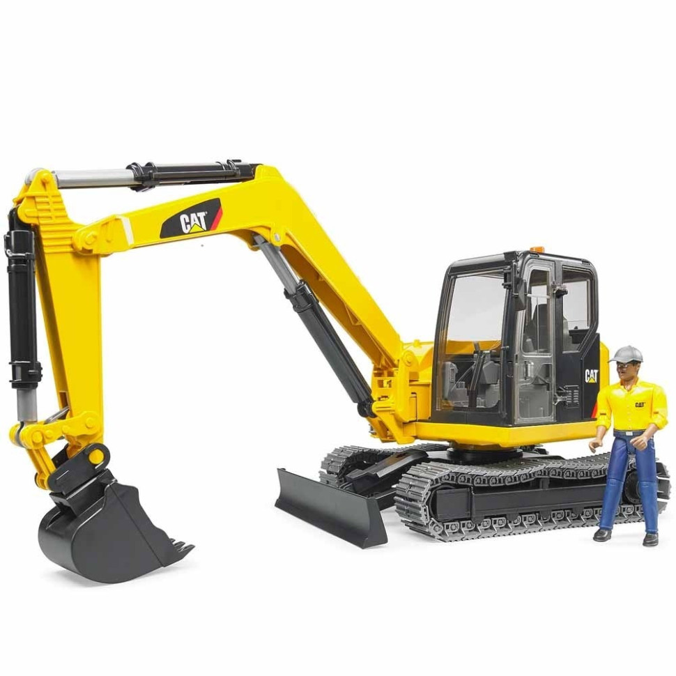 Іграшковий міні-екскаватор Cat Bruder 02466 (1:16) з фігуркою