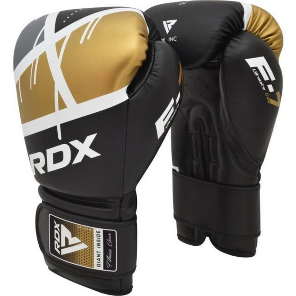 Боксерські рукавиці F7 Ego RDX Inc Limited BGR-F7BGL-10oz, Black Golden 10 унцій (капа в комплекті)