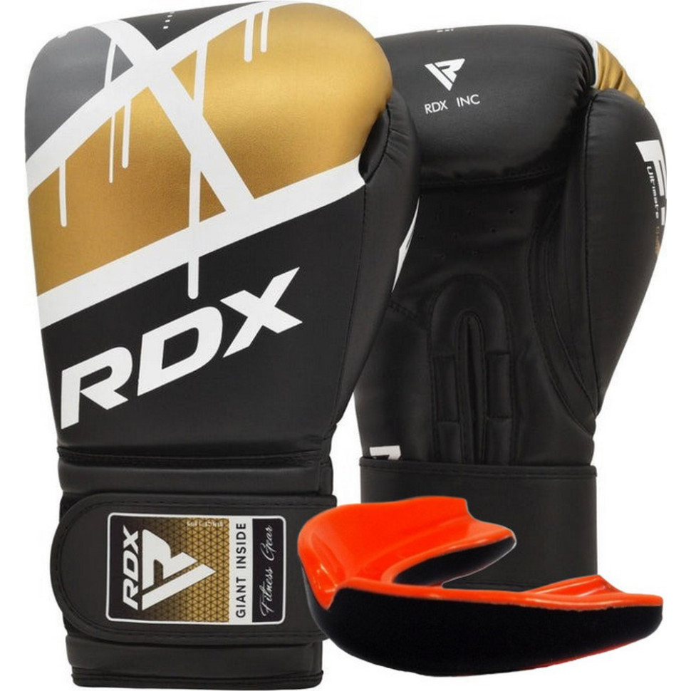 Боксерські рукавиці F7 Ego RDX Inc Limited BGR-F7BGL-10oz, Black Golden 10 унцій (капа в комплекті)