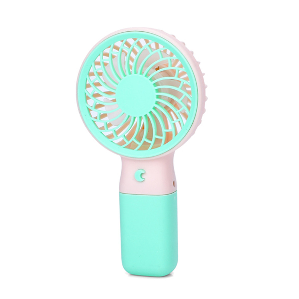 Портативний ручний вентилятор Bambi MK 5609(Turquoise) з підставкою, 15,5 см, USB