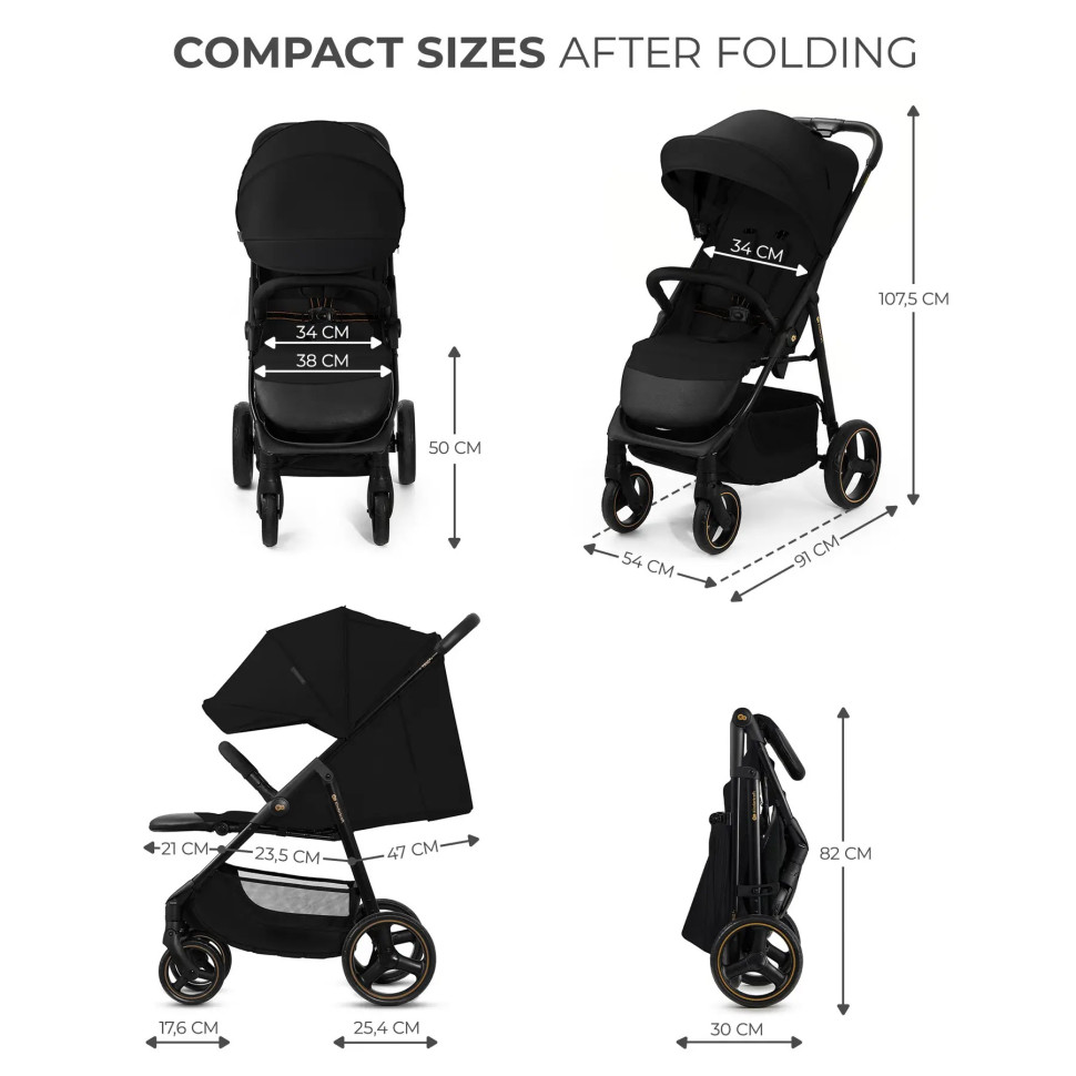 Прогулочная детская коляска Trig 3 Onyx Black Kinderkraft KSTRIG03BLK0000