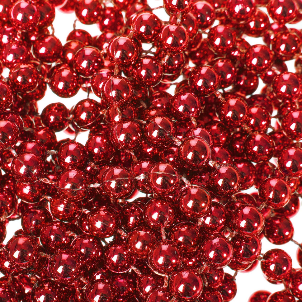 Намисто на ялинку новорічне Springos CA0057 d=8 мм, 10 м, Red