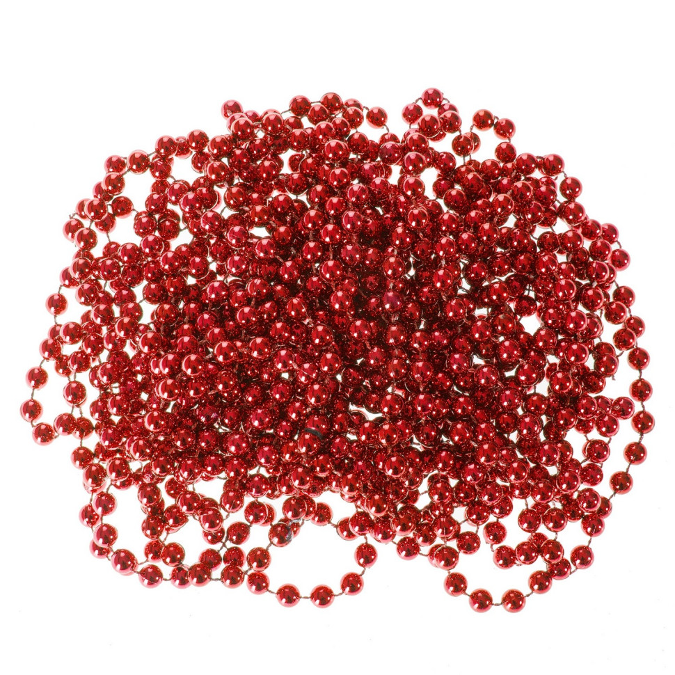 Намисто на ялинку новорічне Springos CA0057 d=8 мм, 10 м, Red
