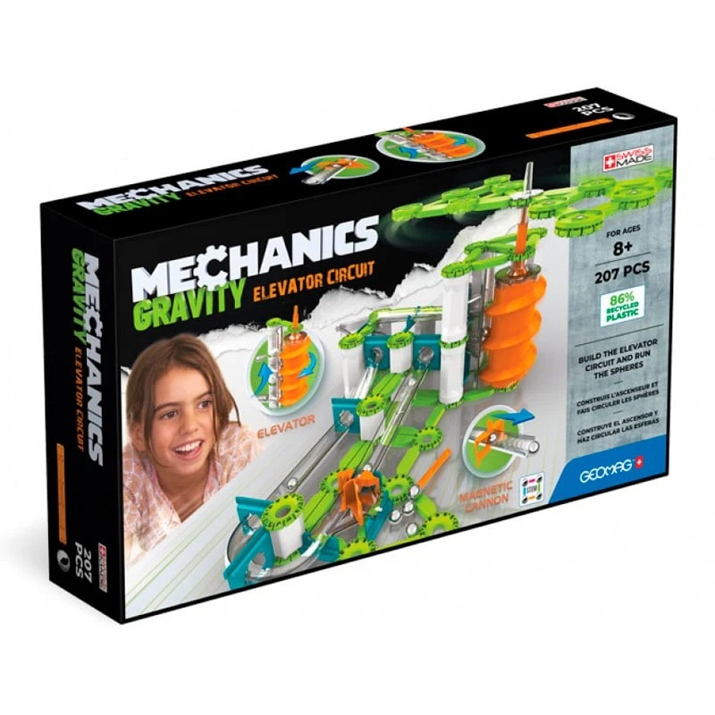 Будівельний магнітный конструктор Geomag Gravity 207 RE Elevator Circuit 765GM 207 деталей