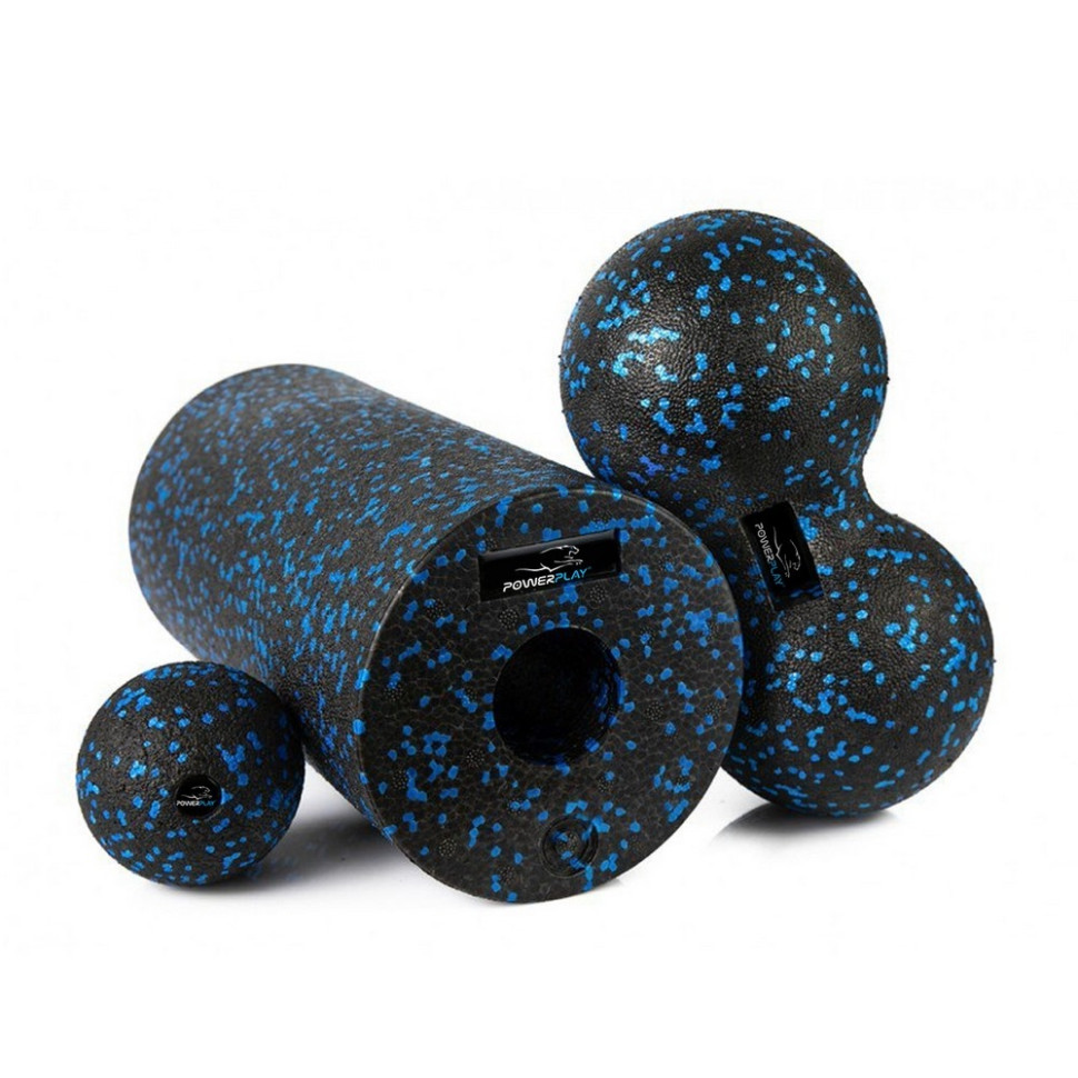 Набор для йоги PP_4008 EPP Foam Roller Set PowerPlay PP_4008_Bl/Blue, роллер + 2 массажных мяча