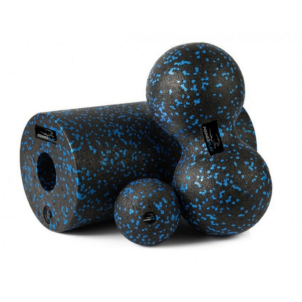 Набор для йоги PP_4008 EPP Foam Roller Set PowerPlay PP_4008_Bl/Blue, роллер + 2 массажных мяча