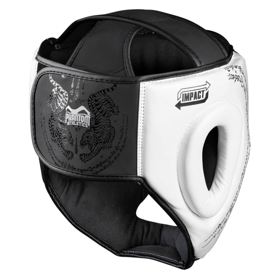 Боксерский шлем Muay Thai Full Face Phantom PHHG2680 White (капа в подарок)