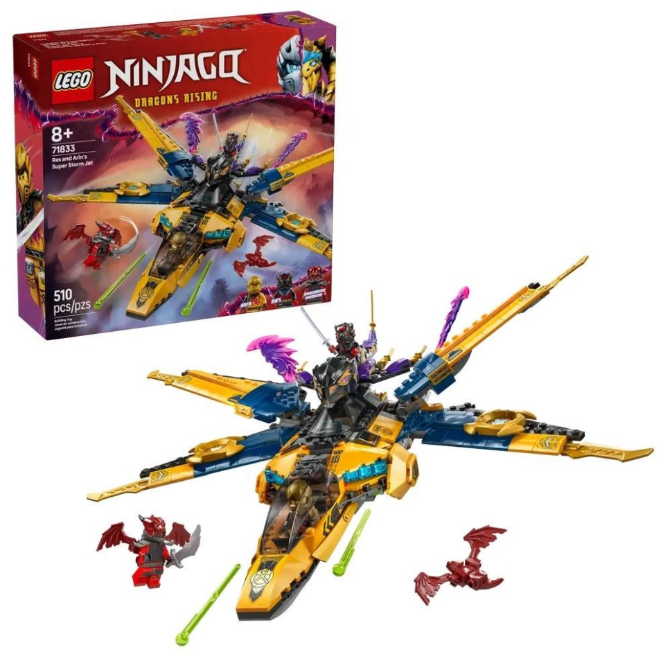 Конструктор Суперштормовой реактивный самолет Рас и Арина LEGO 71833, 510 деталей