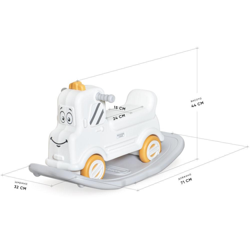 Машинка толокар-качалка 2в1 Mack Mealux KD-D121 White 44х32х71 см