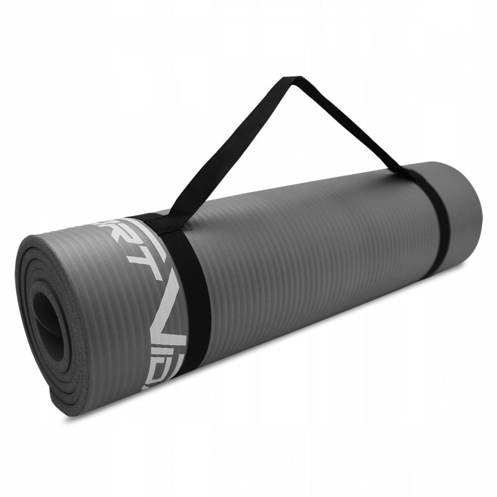 Коврик (мат) спортивный NBR SportVida SV-HK0247 для йоги и фитнеса Grey 