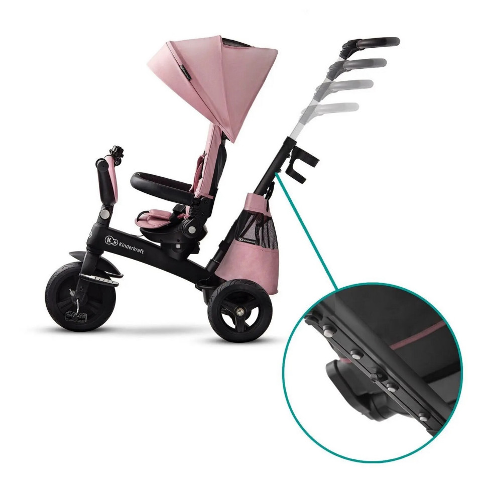 Триколісний велосипед Kinderkraft KKRETWIPNK0000 Easytwist Mauvelous Pink